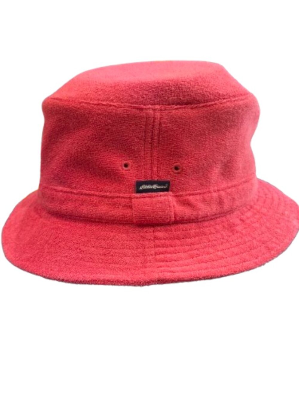 Eddie Bauer Red Coral Pink Beachy Vacation Terry Cloth Bucket Hat (One Size)